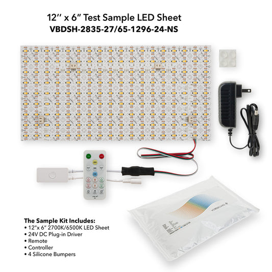 27K/65K Test Sample Kit included Sheet 12x6inch, Plug-In Driver, Remote, Controller, 4pcs Bumper