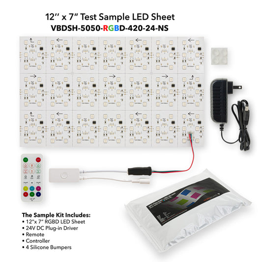 RGB(Digital) Test Sample Kit included Sheet 12x7inch, Plug-In Driver, Remote, Controller, 4pcs Bumper