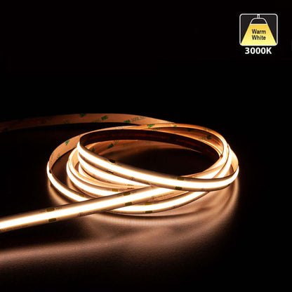 20M(65.6ft) Indoor LED Strip COB, 24V 2.5(w/ft) 177(Lm/ft) 480(LEDs/m) CCT(3K)
