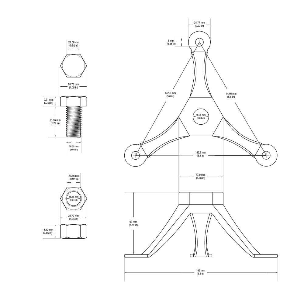 Stainless Steel Tripod Mount for Submersible Spotlights