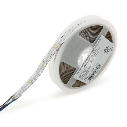 5M(16.4ft) Indoor LED Strip Light COB, 24V 6.6(w/ft) 896(LEDs/m) RGBW(3000K) Gold PCB spool view