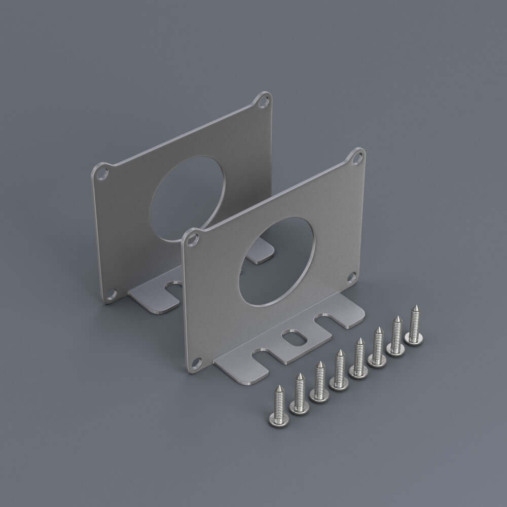Power supply metal enclosure box endcaps with screws, pack of 2, suitable for 24-inch and 5-inch applications.