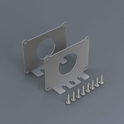 Power supply metal enclosure box endcaps with screws, pack of 2, suitable for 24-inch and 5-inch applications.