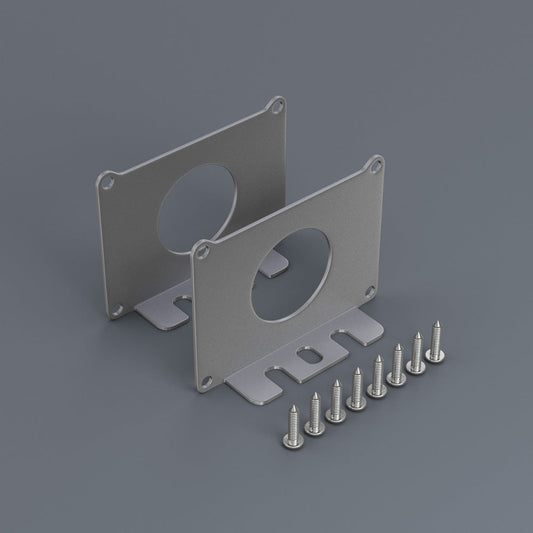 Power supply metal enclosure box endcaps with screws, pack of 2, suitable for 24-inch and 5-inch applications.