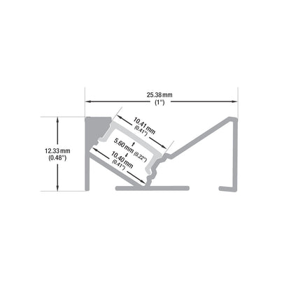 45-degree Linear Architectural Light Fixture Profile