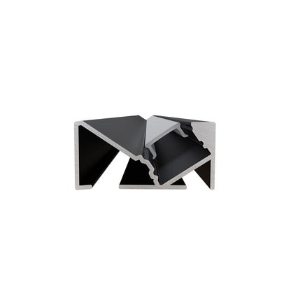 45-degree Black Linear Architectural Light Fixture Profile
