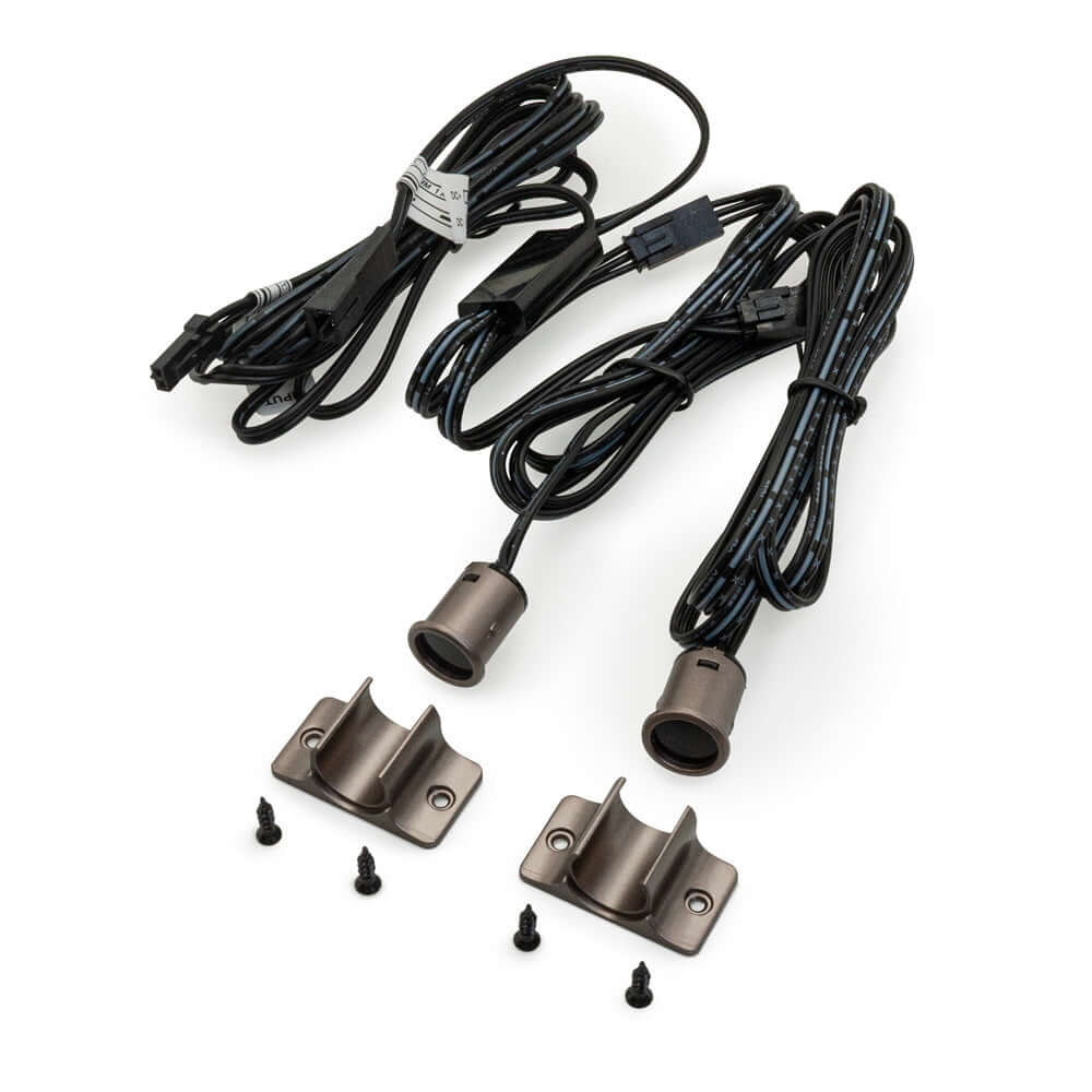 LP-5028S2 mini double head door sensor switch with cables and mounting brackets in brown