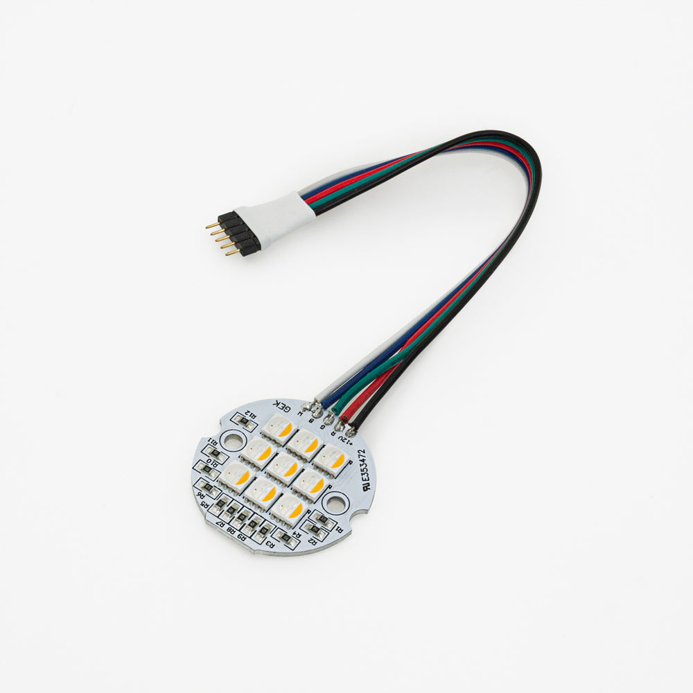 9 SMD 5050 LED Flat Round PCB, 12V 4W RGBW(2700K)