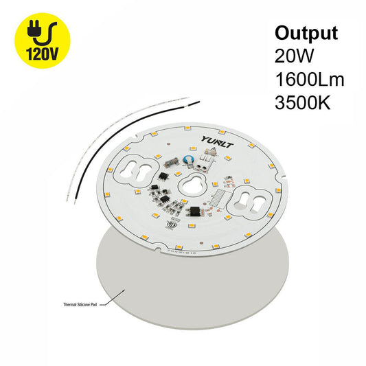 5 inch Round Disc ZEGA LED Module 120V 20W 3500K(Mid-Warm White), DIS 05-020W-935-120-S3-Z1B