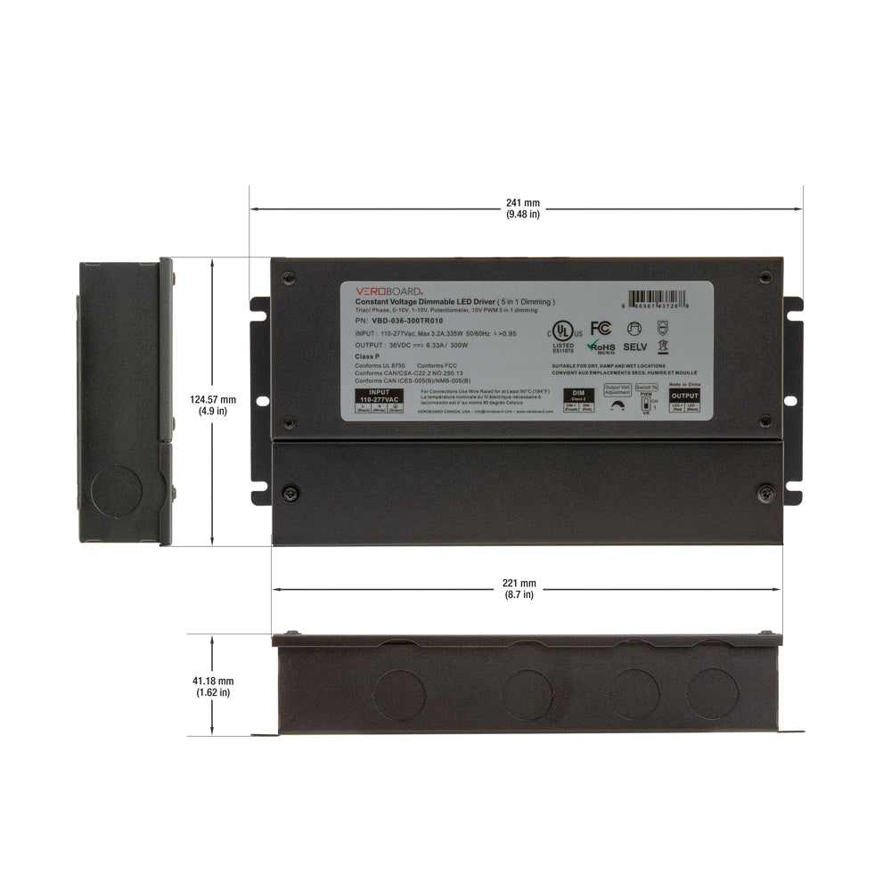 5in1 Dimming Triac/Phase/MLV/ELV/0-10V/Potentiometer/10V PWM, LED Driver 36V 300W