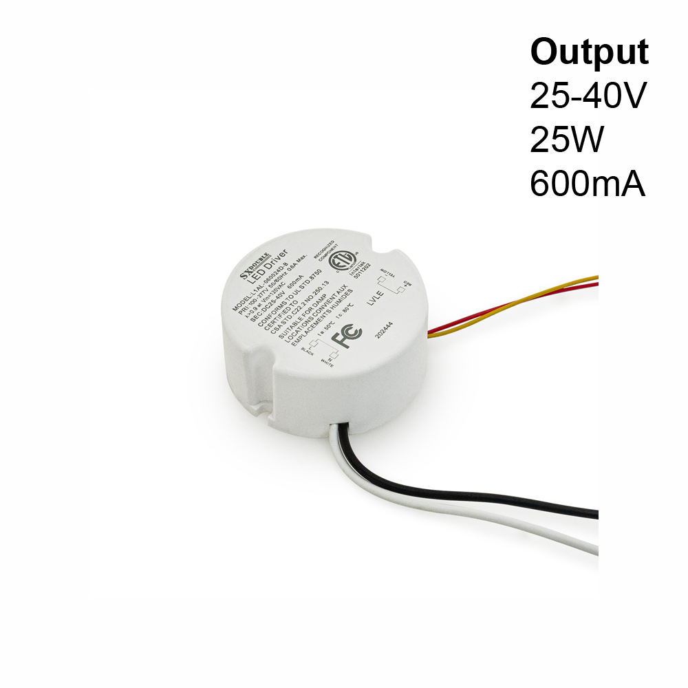 Constant Current Dimmable LED Driver 600mA 25-40V 25W