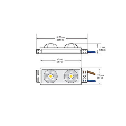 Outdoor Single LED Module, 110V 1.1W/pcs 2 LEDs, 3000K(Warm White)