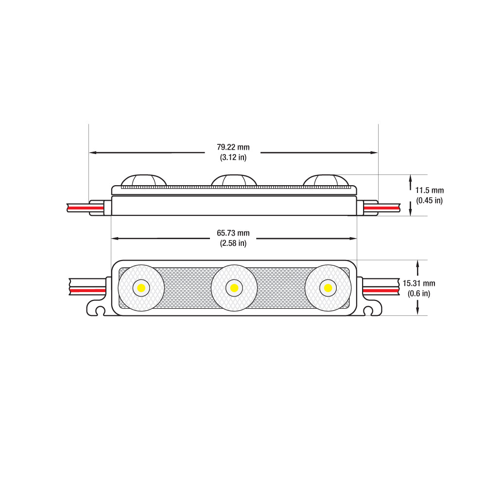LED Backlighting for sign, 110V 1.5W/pcs 3 LEDs, 6000K (Pack of 50)