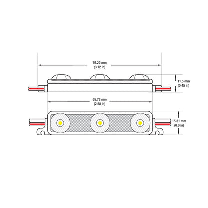 LED Backlighting for sign, 110V 1.5W/pcs 3 LEDs, 6000K (Pack of 50)