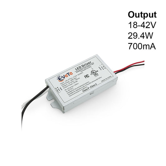EVT-C33-0700-T-42V Constant Current Triac Dimming LED Driver, 700mA 18-42V 29.4W