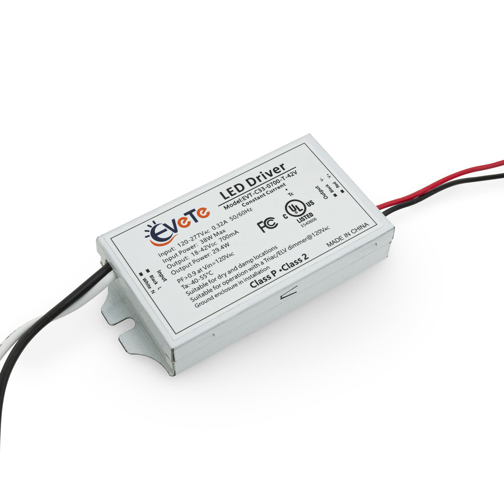 EVT-C33-0700-T-42V Constant Current Triac Dimming LED Driver, 700mA 18-42V 29.4W