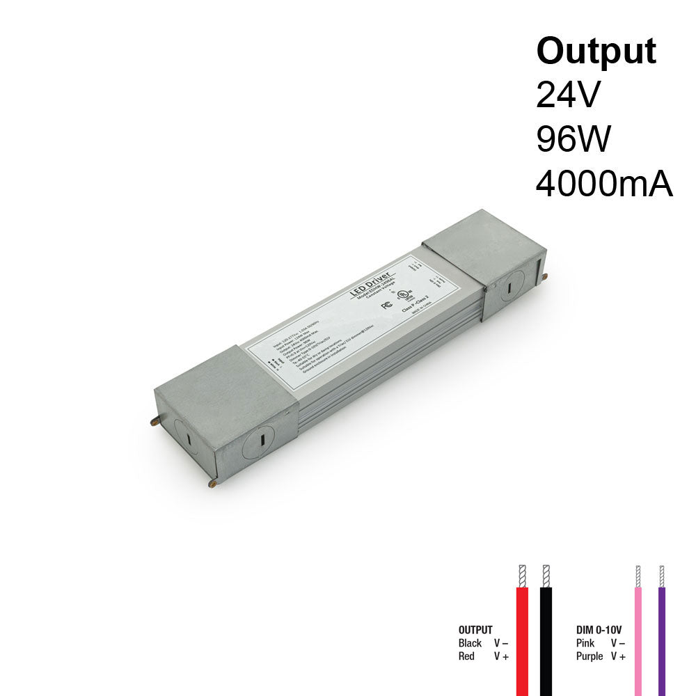 0-10V/Triac/ELV Dimmable Constant Voltage LED Driver 24V 4000mA 96W, EDHW-2496AL