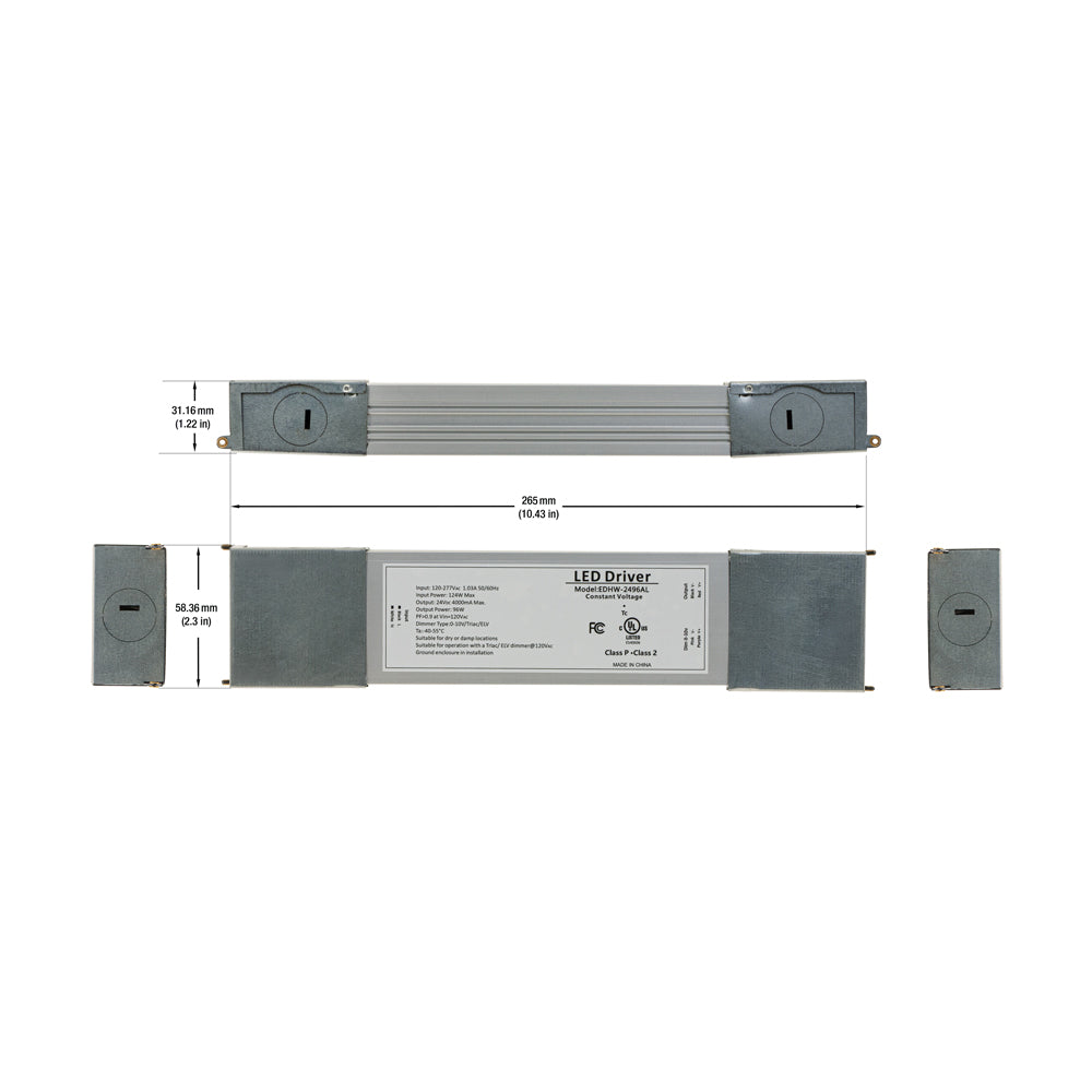 0-10V/Triac/ELV Dimmable Constant Voltage LED Driver 24V 4000mA 96W, EDHW-2496AL