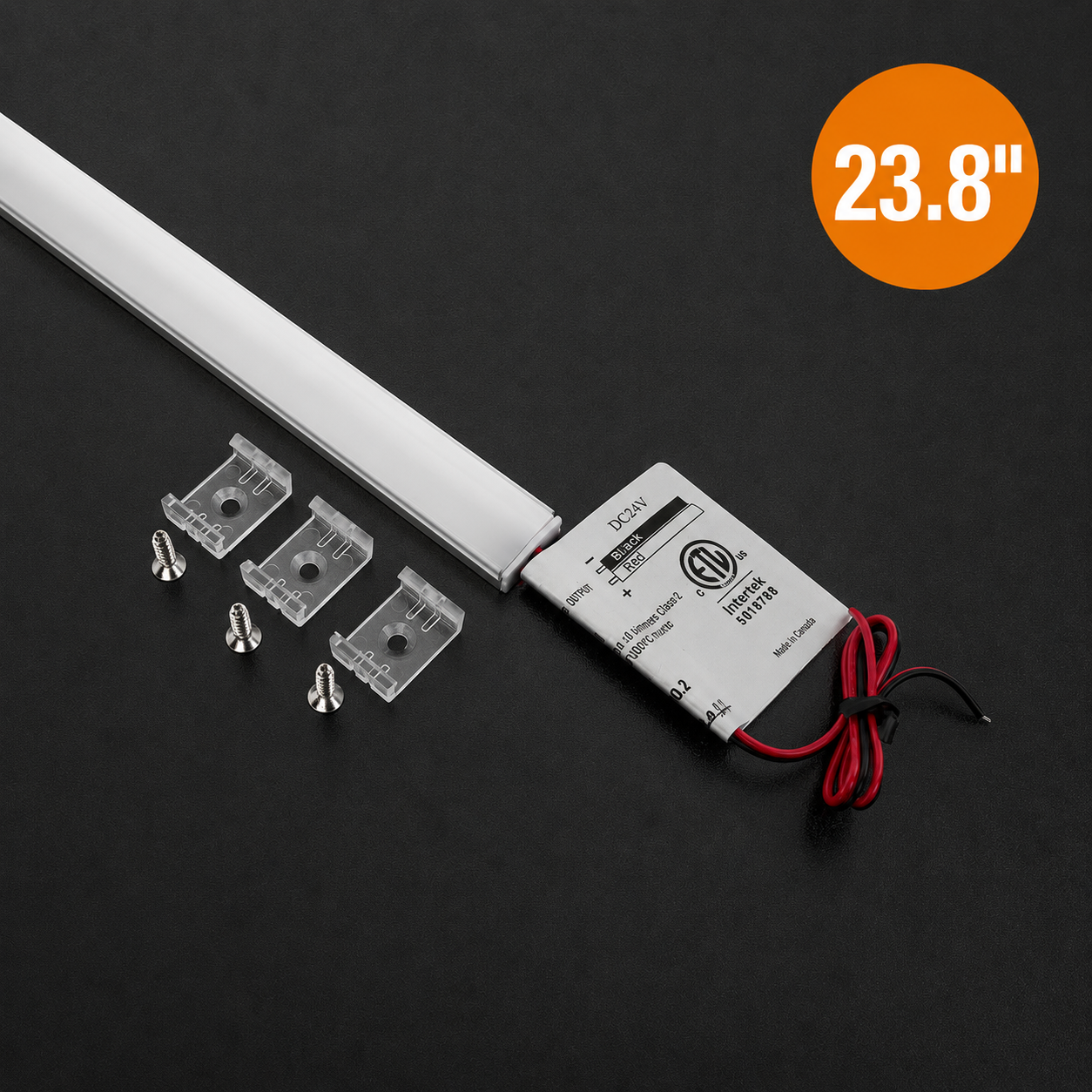 23.8 inch Linear Under Cabinet Lights, 12V 3W 3000K(Warm White)