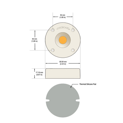 COB Paragon LED Module with HT5828 LED Holder 120V 20W CCT(2.7K, 3K, 4K), CDAC-80-5028-120V-50