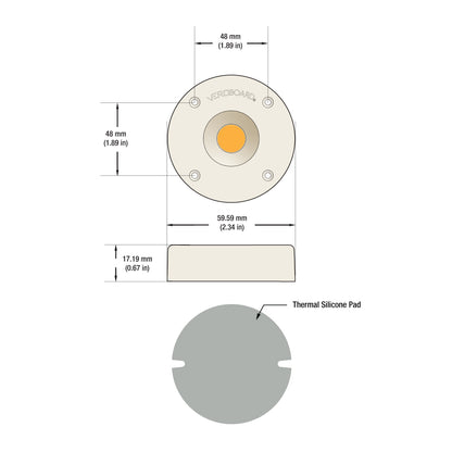 COB Paragon LED Module with HT5828 LED Holder 120V 30W CCT(2.7K, 3K, 4K), CDAC-80-5028-120V-50
