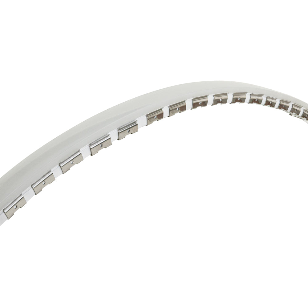 Flexible LED channel clips showing a white and metal design for easy installation and adjusted lighting.