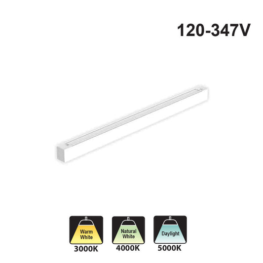 Votatec 4ft Architectural Linear Fixture – CCT & Watt Adjustable VO-ALW50FT4-347-3WAY-P-x-D-X 120-347V 30W, 40W, 50W CCT(3K, 4K, 5K)