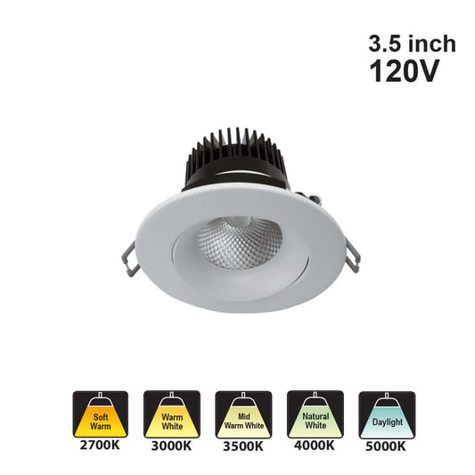 Votatec 3.5″ Regressed Gimbal – 5Way CCT Adjustable VO-RP3.5W12-120-D-5WAY 120V 12W CCT(2.7K, 3K, 3.5K, 4K, 5K)
