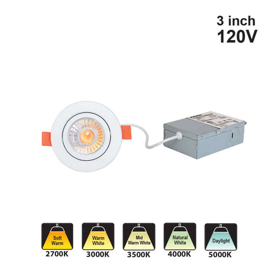 Votatec 3″ Gimbal 5Way CCT C3205 120V 7W CCT(2.7K, 3K, 3.5K, 4K, 5K)
