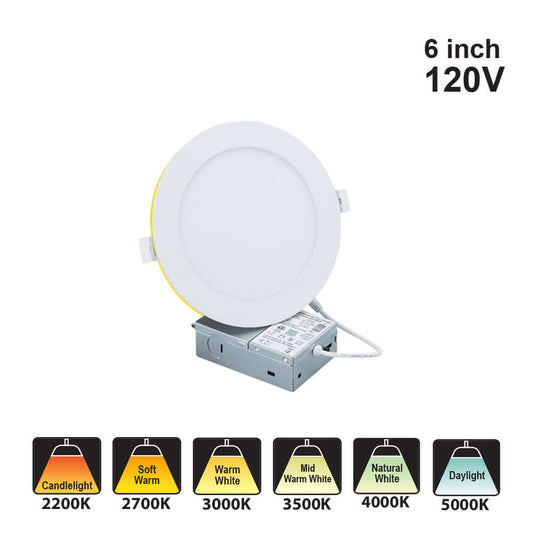 Votatec 6″ Recessed Panel Night Light P02106-NL-12W 120V 12W+3W CCT(2.7K, 3K, 3.5K, 4K, 5K)