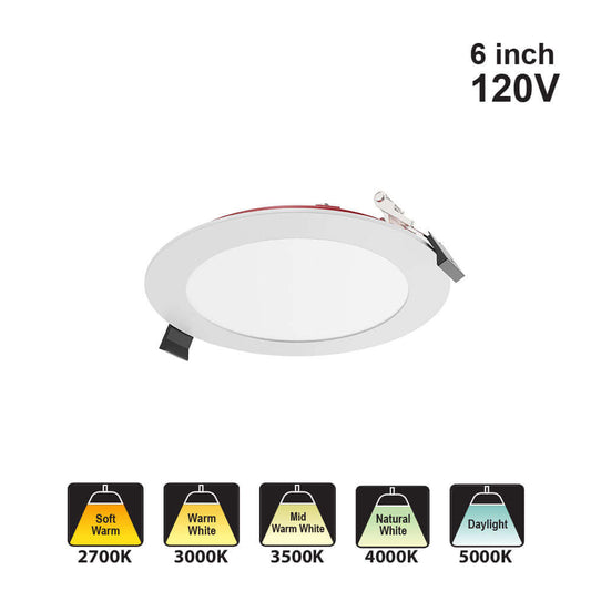 Votatec 6″ Slim Panel Fire Rated – 5 Way CCT VO-RP6W13-120-D-5WAY-FR 120V 13W CCT(2.7K, 3K, 3.5K, 4K, 5K)