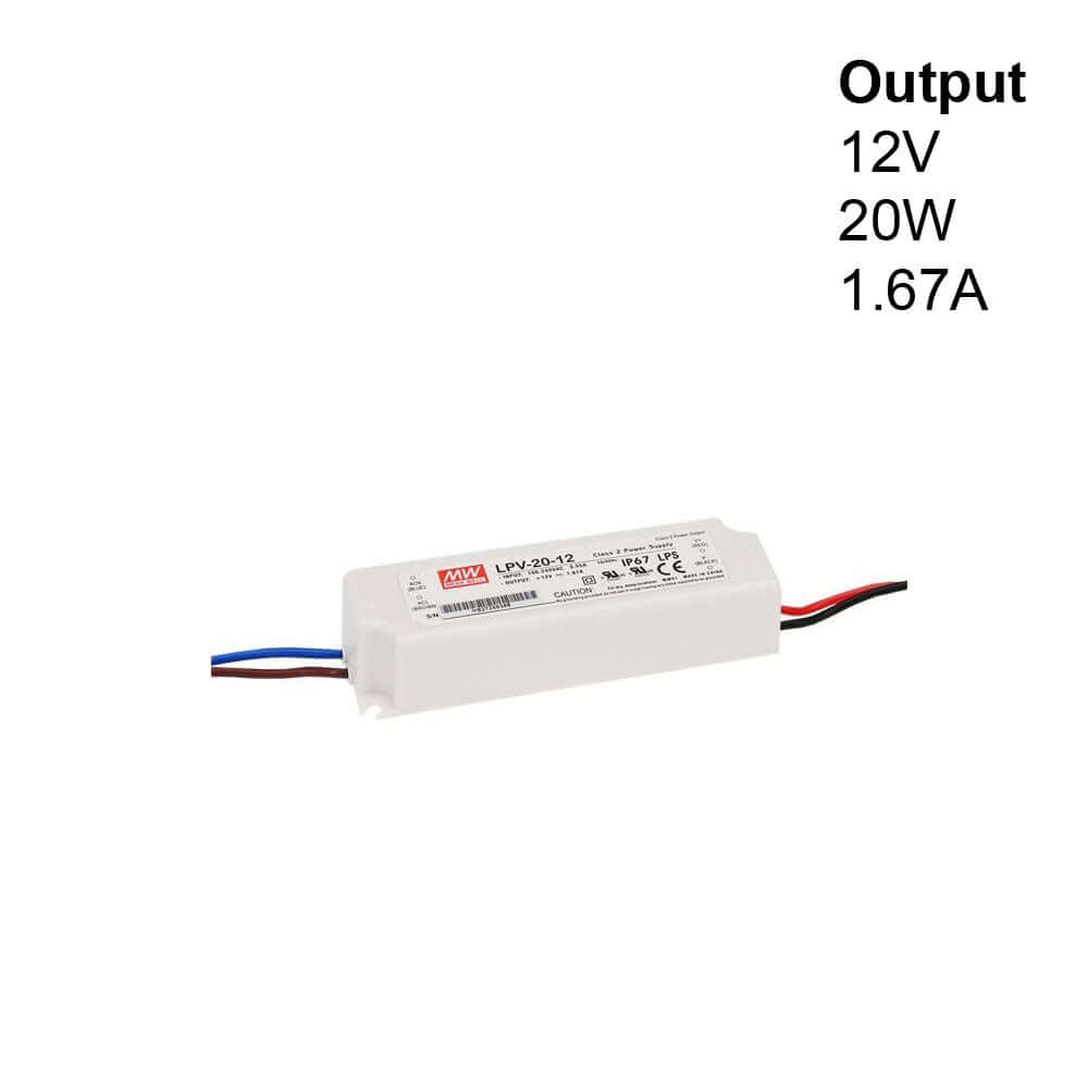 Mean Well LPV-20-12 LED Driver - 12V 20W Waterproof