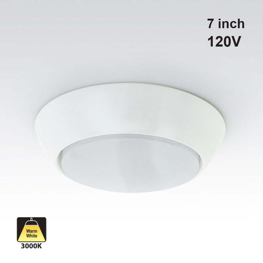 7 inch Dimmable Recessed LED Downlight / Ceiling Light 120V 10W 3000K(Warm White), gekpower