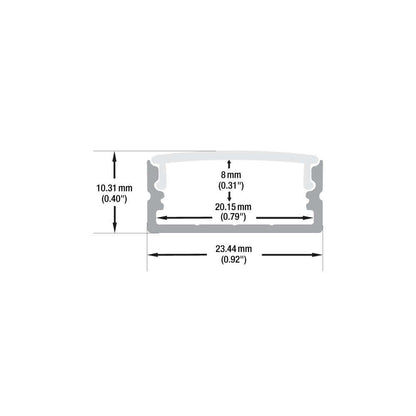Linear Aluminum LED Channel for LED Strips 2M