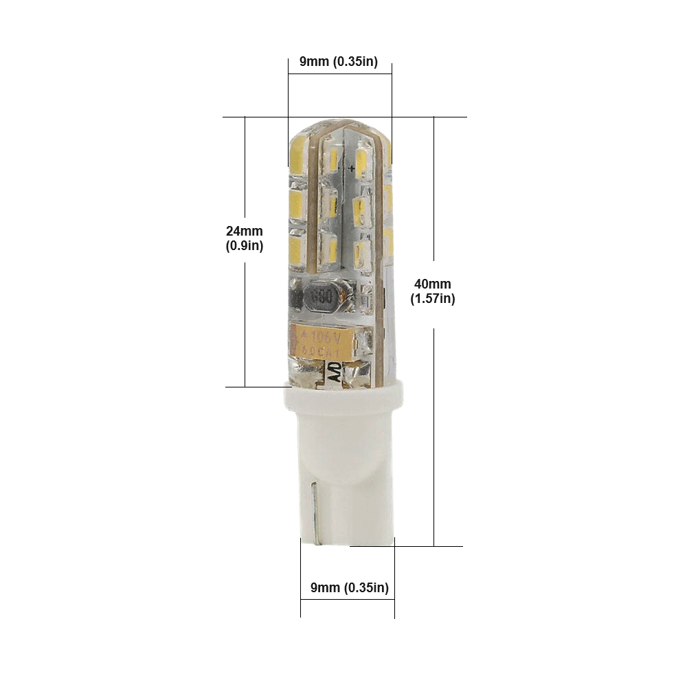 T10 Wedge Base LED Bulb – 12V 1W 6000K Cool White