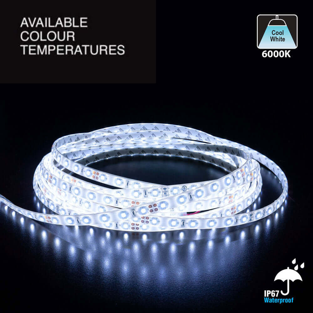 10M(32.8ft) Outdoor LED Strip Light 3528, 24V 1.5(w/ft) 126-144(Lm/ft) CCT(6K)