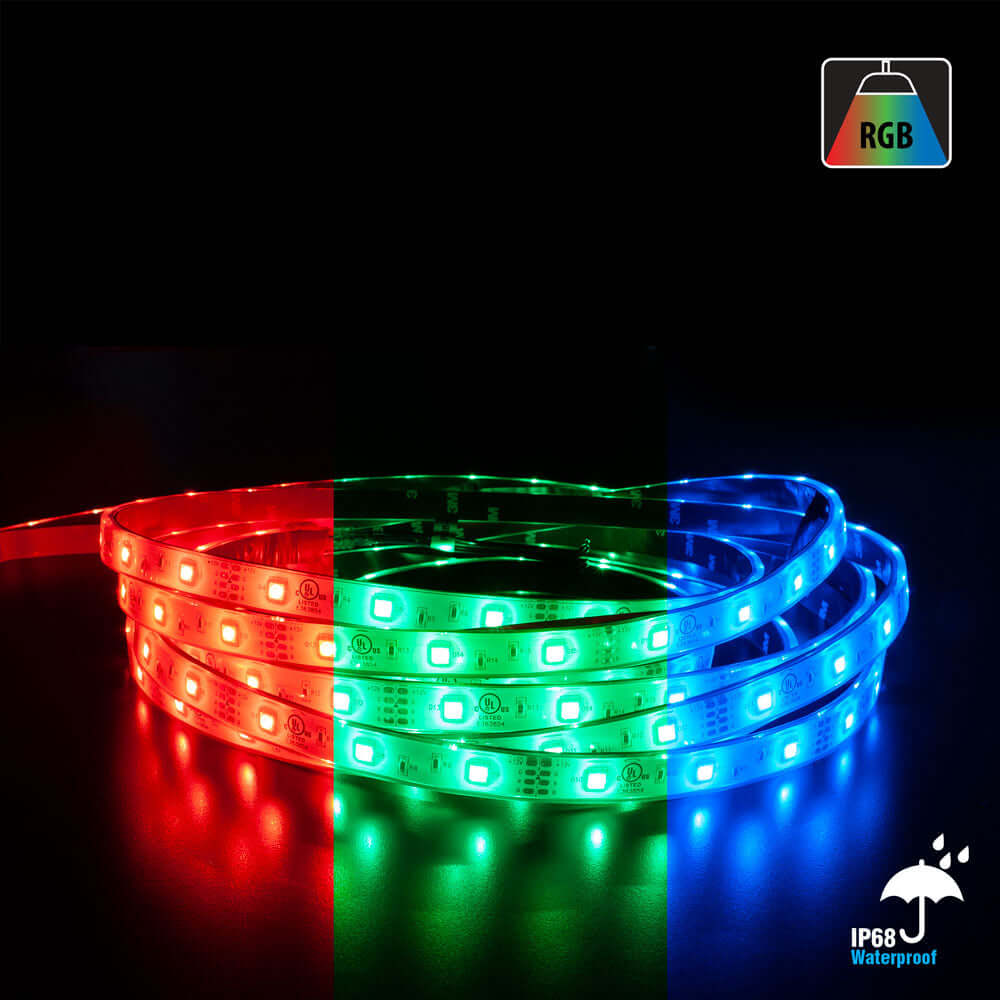 10M(32.8ft) Waterproof LED Strip 5050, 12V 2(w/ft) RGB - GekPower