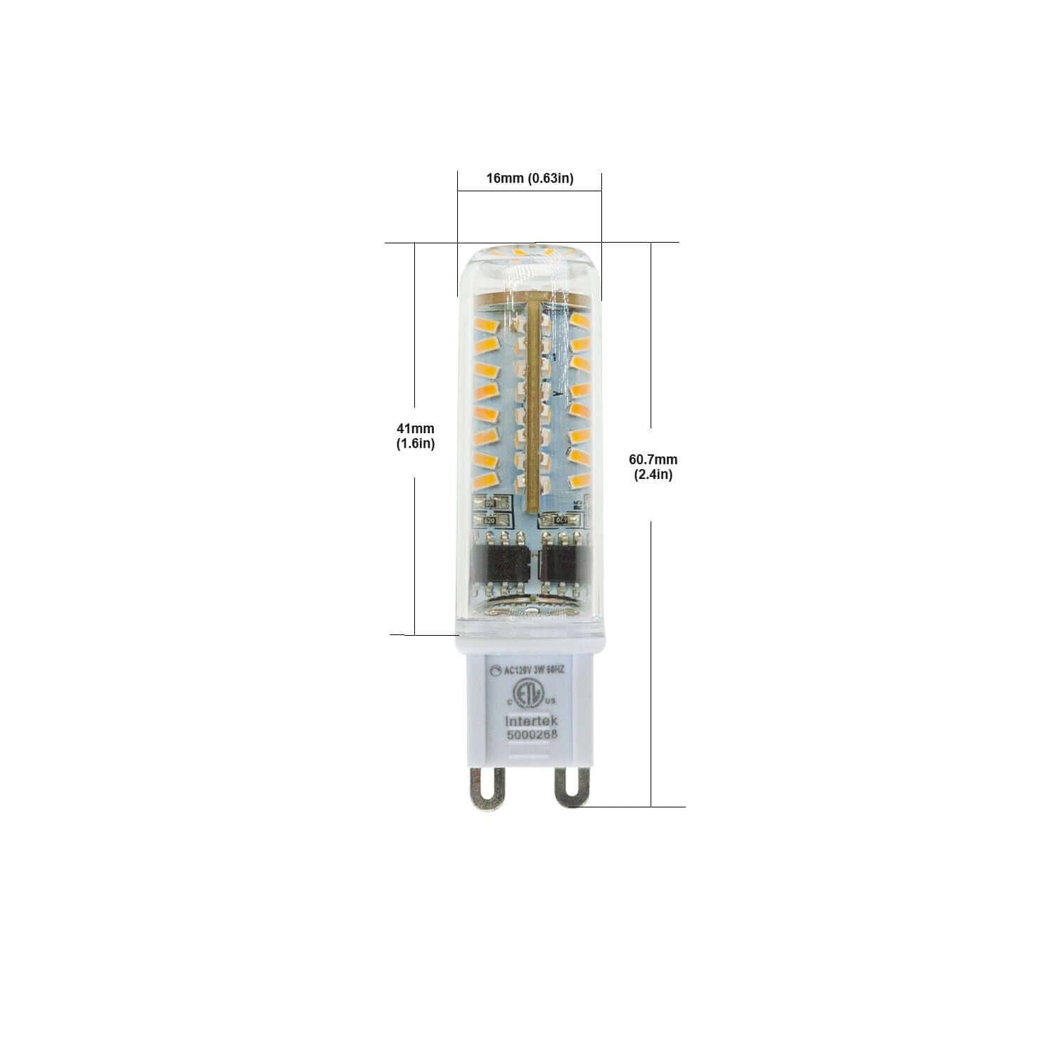 G9 LED Bi-pin Base Light Bulb, 120V 3W 3000K(Warm White) - GekPower