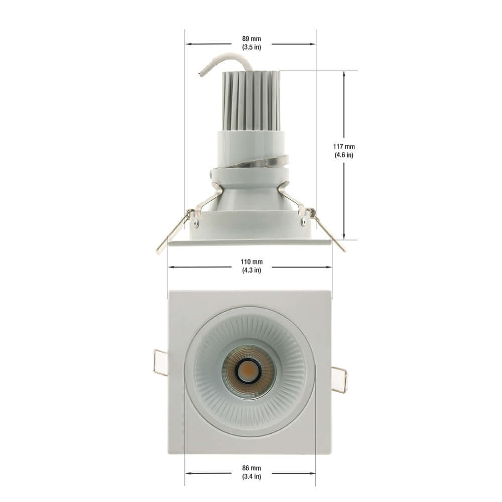 3.5" Square Downlight 12V 8.2W Natural White