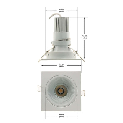 3.5" Square Downlight 12V 8.2W Natural White