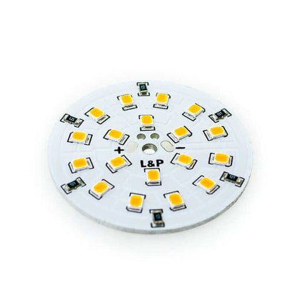 666561411077 - 12V Flat Round PCB LED Module 2W Warm White - 18 SMD
