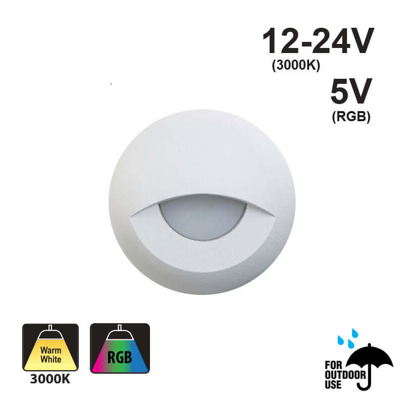 666561411831 - Round Outdoor Dimmable LED Step Light - 3000K RGB