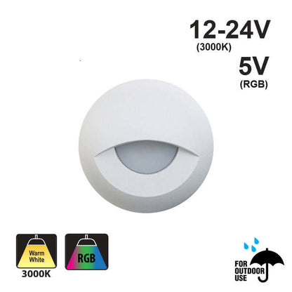666561411831 - Round Outdoor Dimmable LED Step Light - 3000K RGB