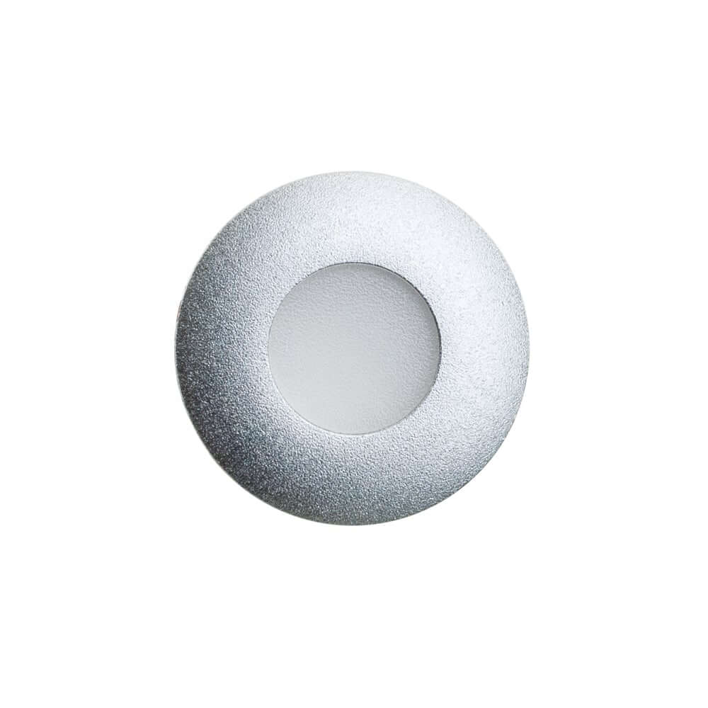 666561412463 - P105-SN-3000 Round Dimmable LED Step Light - Silver Grey