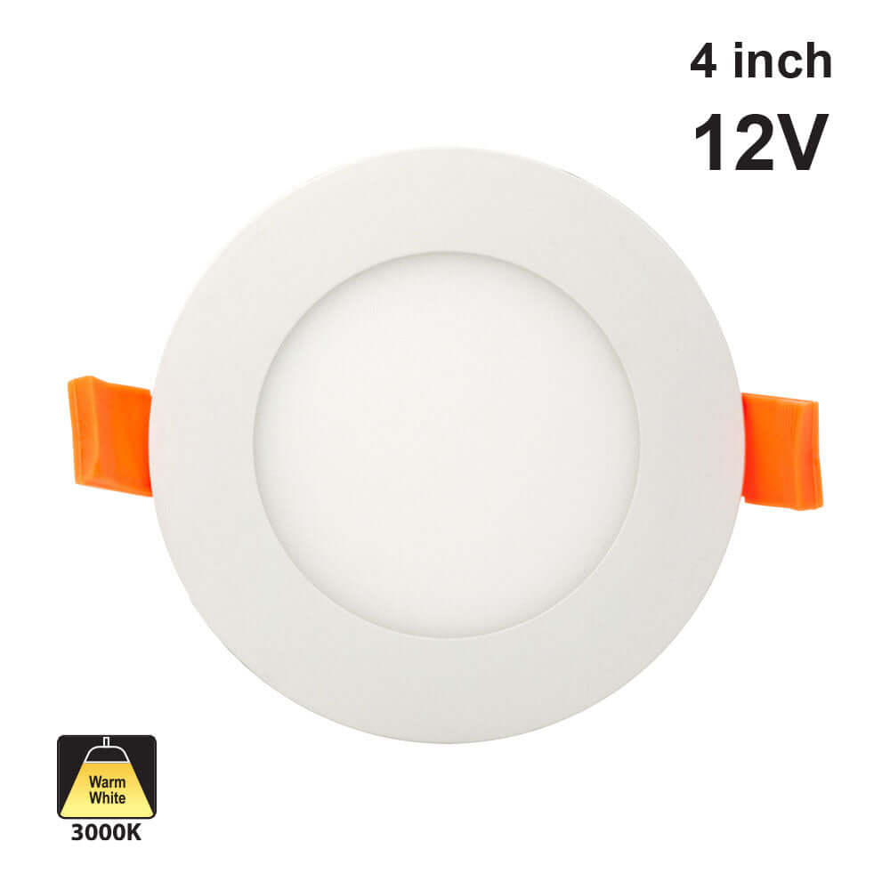 4 inch LED Round Panel Downlights/ Ceiling Lights PDR4V12W6, 12V 6W 3000K(Warm White), gekpower