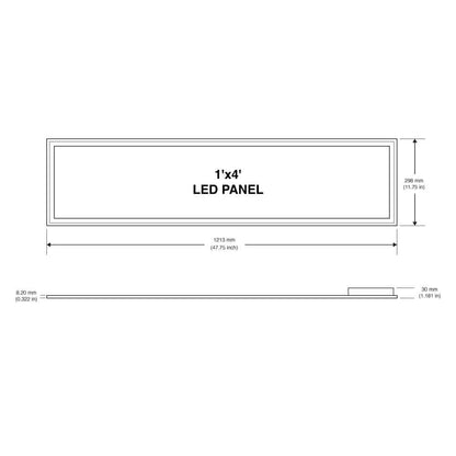 1ft x 4ft 120V Dimmable LED Panel Light 0-10V dimming 3000K