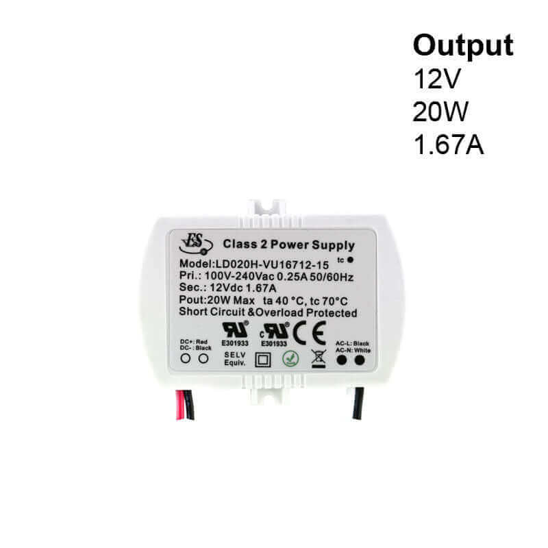 ES LD020H Non-Dimmable 12V LED Driver 20W