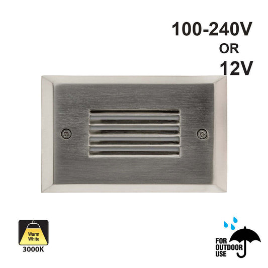 666561413385 - Horizontal RT05HV LED Step Light - Brushed Nickel