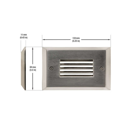 Horizontal RT05HV Single Gang LED Step Light/ Pathway Light, 100-240V 2W 3000K(Warm White) Brushed Nickel, gekpower