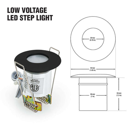 P105-BK-3000 Round Dimmable LED Step Light - 12V 0.6W